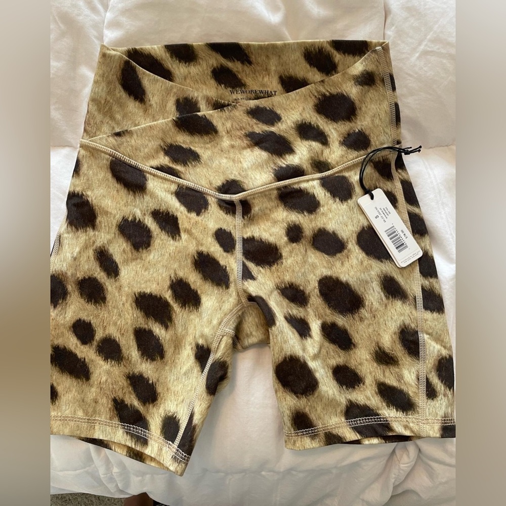 We Wore What Cheetah Print Biker Shorts